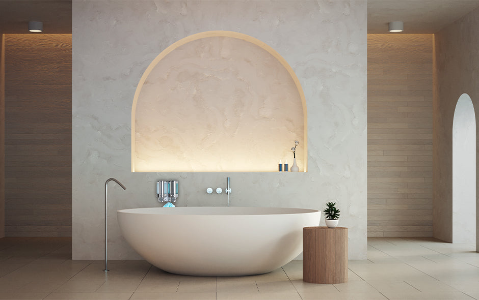 Bathtub Nook Shelving Design Ideas