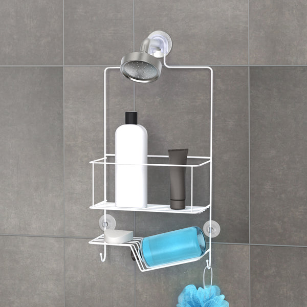 2-Tier Hanging Shower Caddy, Rustproof White - Bathroom - Storage