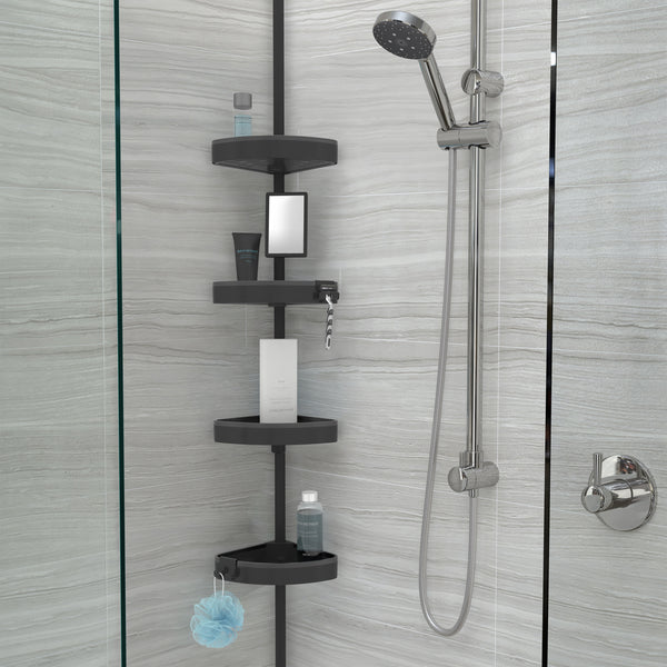 HiRISE 4 Tension Shower Caddy with Mirror - Better Living Products USA