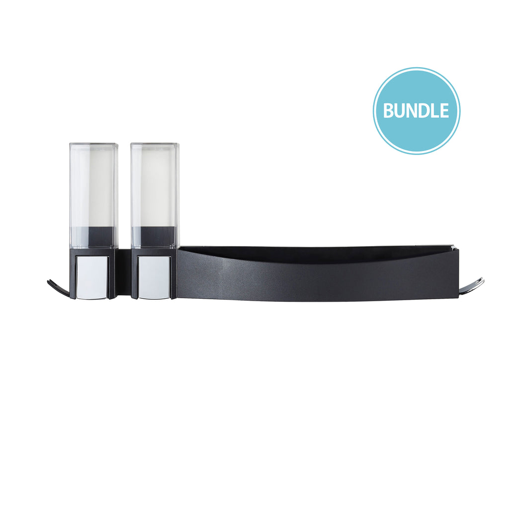 Bundle: CLEVER Double Shower Dispenser + Shower Shelf