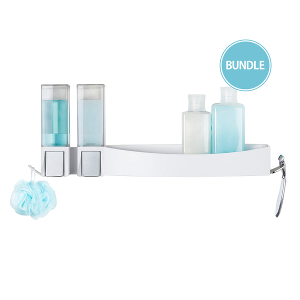 Bundle: CLEVER Double Shower Dispenser + Shower Shelf - Better Living Products USA