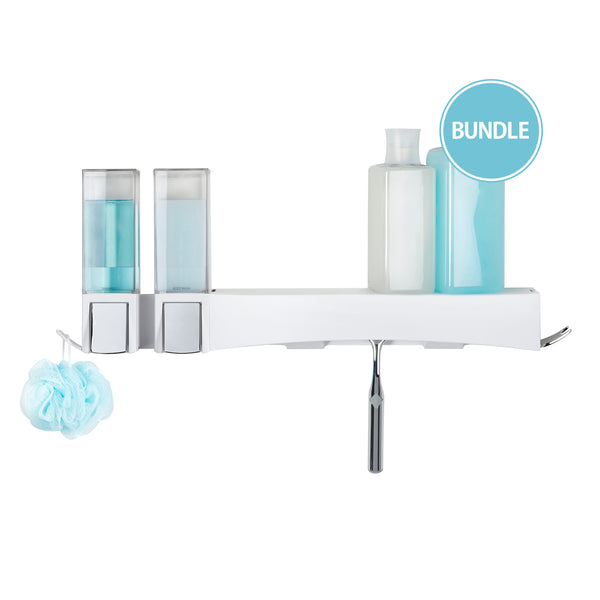 Bundle: CLEVER Double Shower Dispenser + Shower Shelf - Better Living Products USA