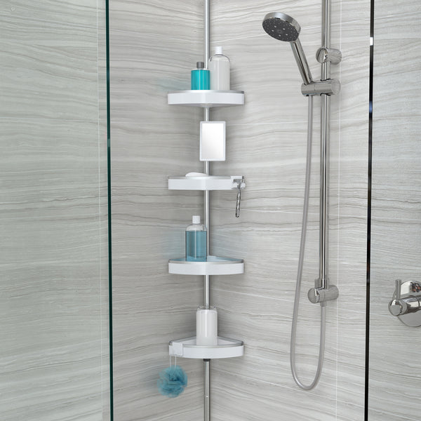 HiRISE 4 Tension Shower Caddy with Mirror - Better Living Products USA