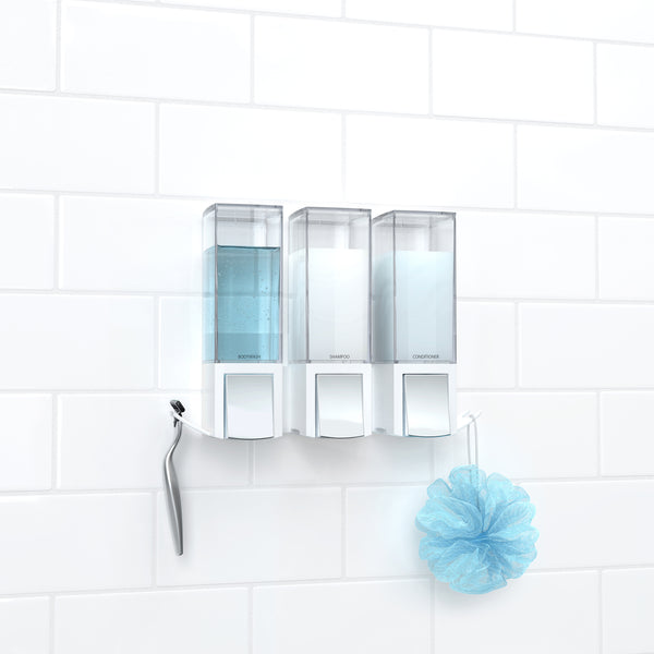CLEAR CHOICE Shower Dispenser 3 Chamber  Liquid Soap Dispenser - Wall  Mounted Soap Dispenser, Shower Soap Dispenser – Better Living Products USA