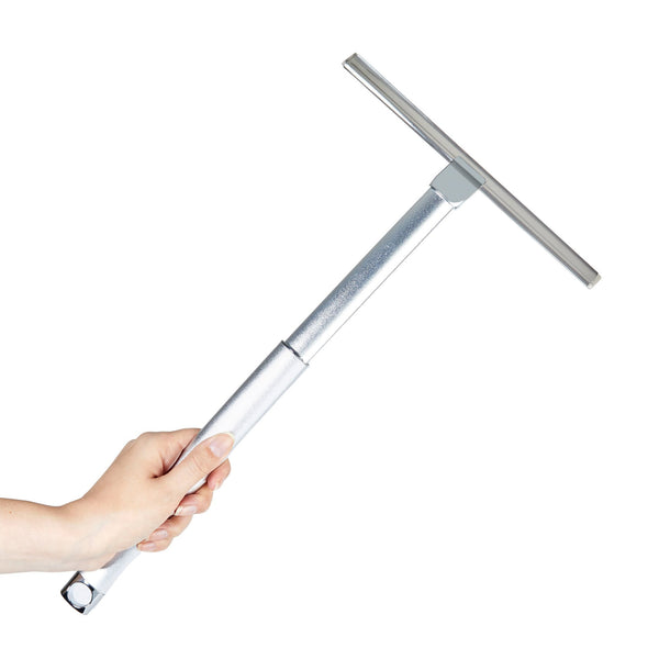 Stainless Steel Shower Squeegee with Telescoping Handle Extends to 23  Inches, From Grand Fusion