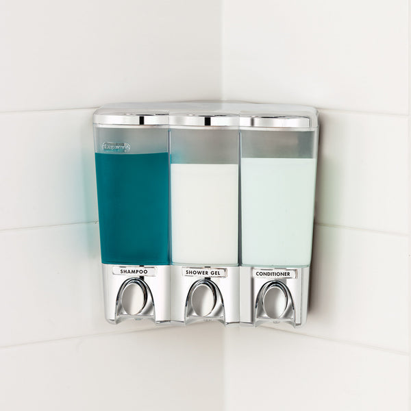 CLEAR CHOICE Shower Dispenser 3 Chamber  Liquid Soap Dispenser - Wall  Mounted Soap Dispenser, Shower Soap Dispenser – Better Living Products USA