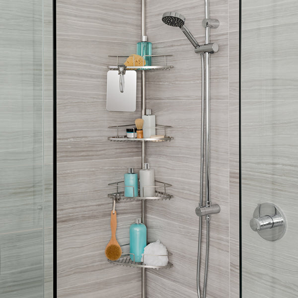 FINELINE 4 Tier Shower Caddy w/ Mirror - Better Living Products USA