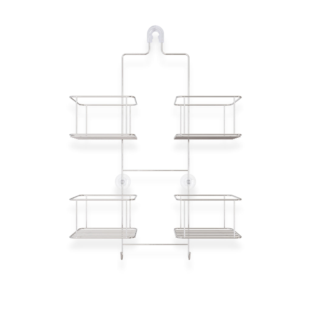 Suction Chrome Double Shower Caddy