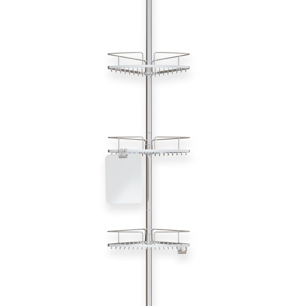 Stainless Steel Overhead Shower Caddy Basket, 3-Layer Bathroom Storage Rack
