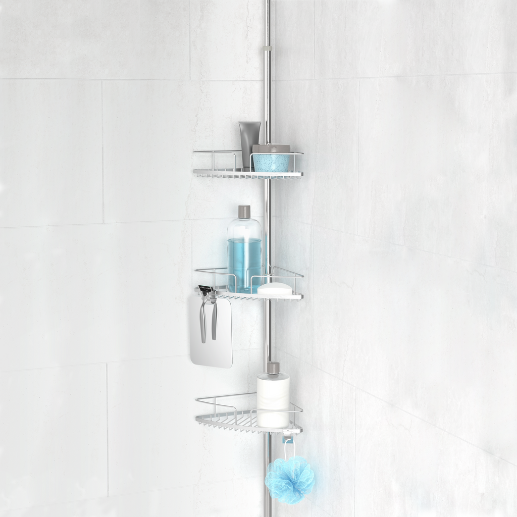 FINELINE 3 Tier Shower Caddy with Mirror Better Living Products USA