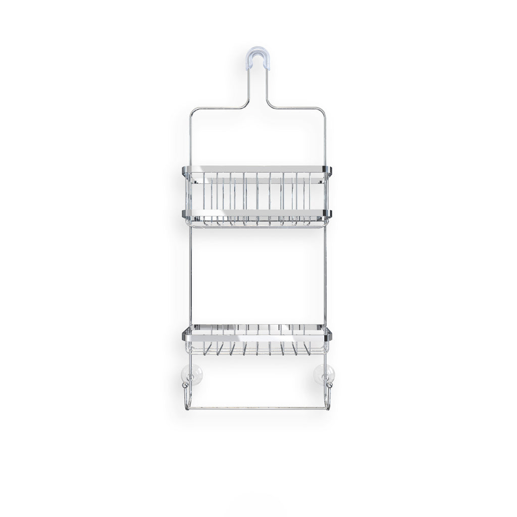 at Home 2-Tier Keira Glazed Gold Wire Shower Caddy with Soap Dish